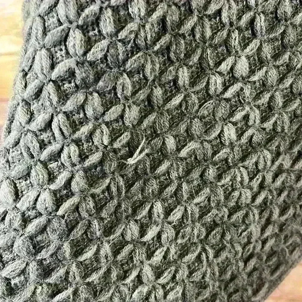 Gray Knit Poncho with Fringe edges - Picture 6 of 6